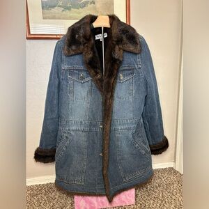 Marvin Richard’s Faux Fur Denim Jacket XL